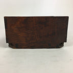 Japanese Wooden Varnished Box Vtg Rectangle Box-Tray Brown Tea Ceremony UR658
