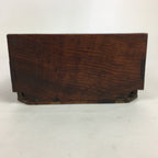 Japanese Wooden Varnished Box Vtg Rectangle Box-Tray Brown Tea Ceremony UR658