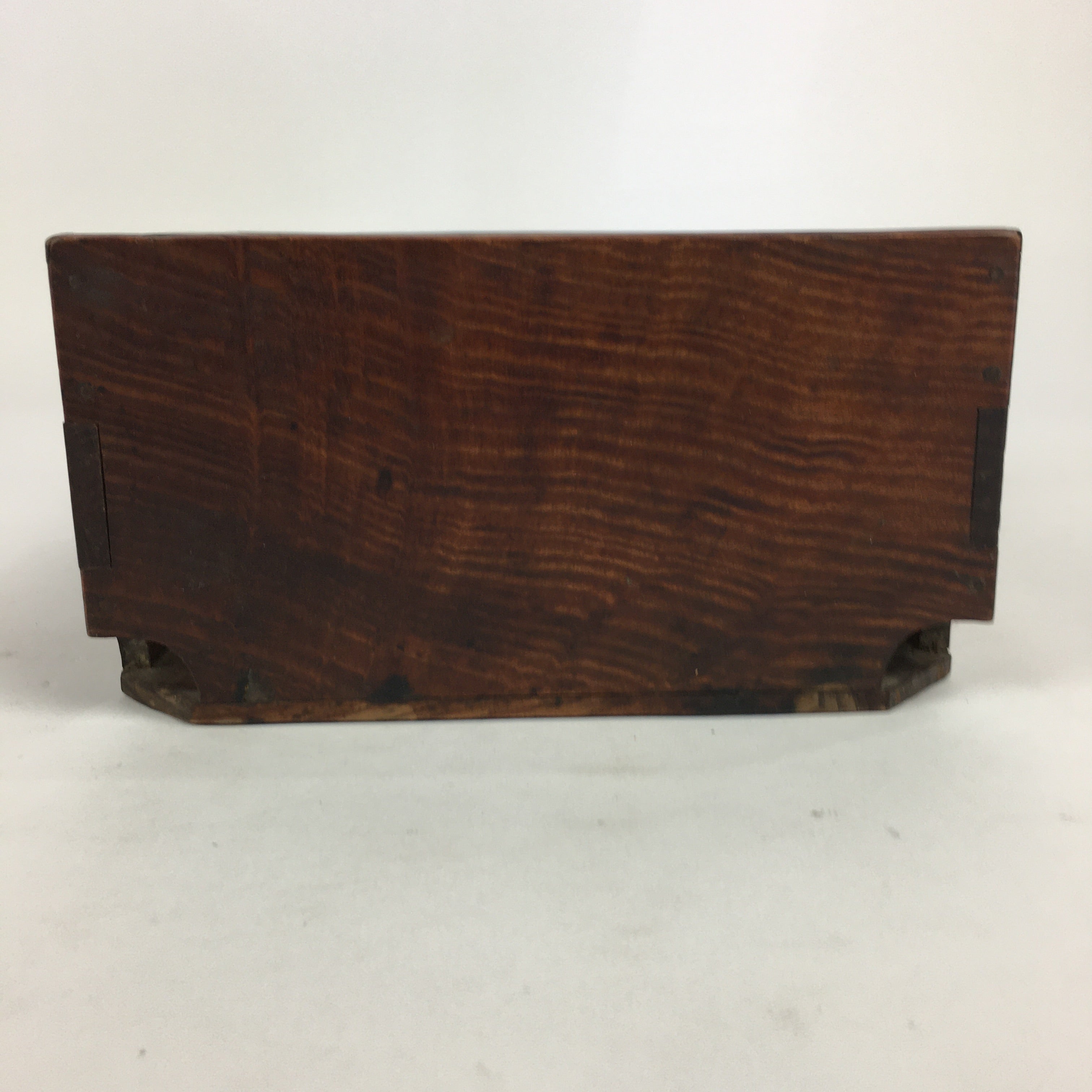 Japanese Wooden Varnished Box Vtg Rectangle Box-Tray Brown Tea Ceremony UR658