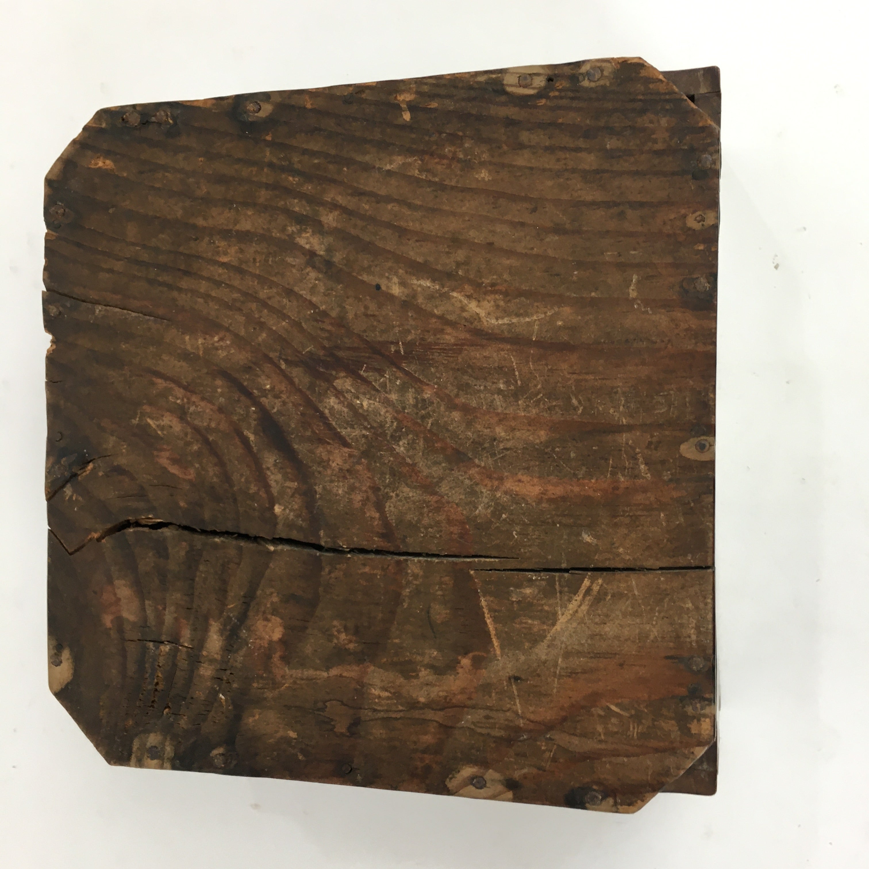 Japanese Wooden Varnished Box Vtg Rectangle Box-Tray Brown Tea Ceremony UR658