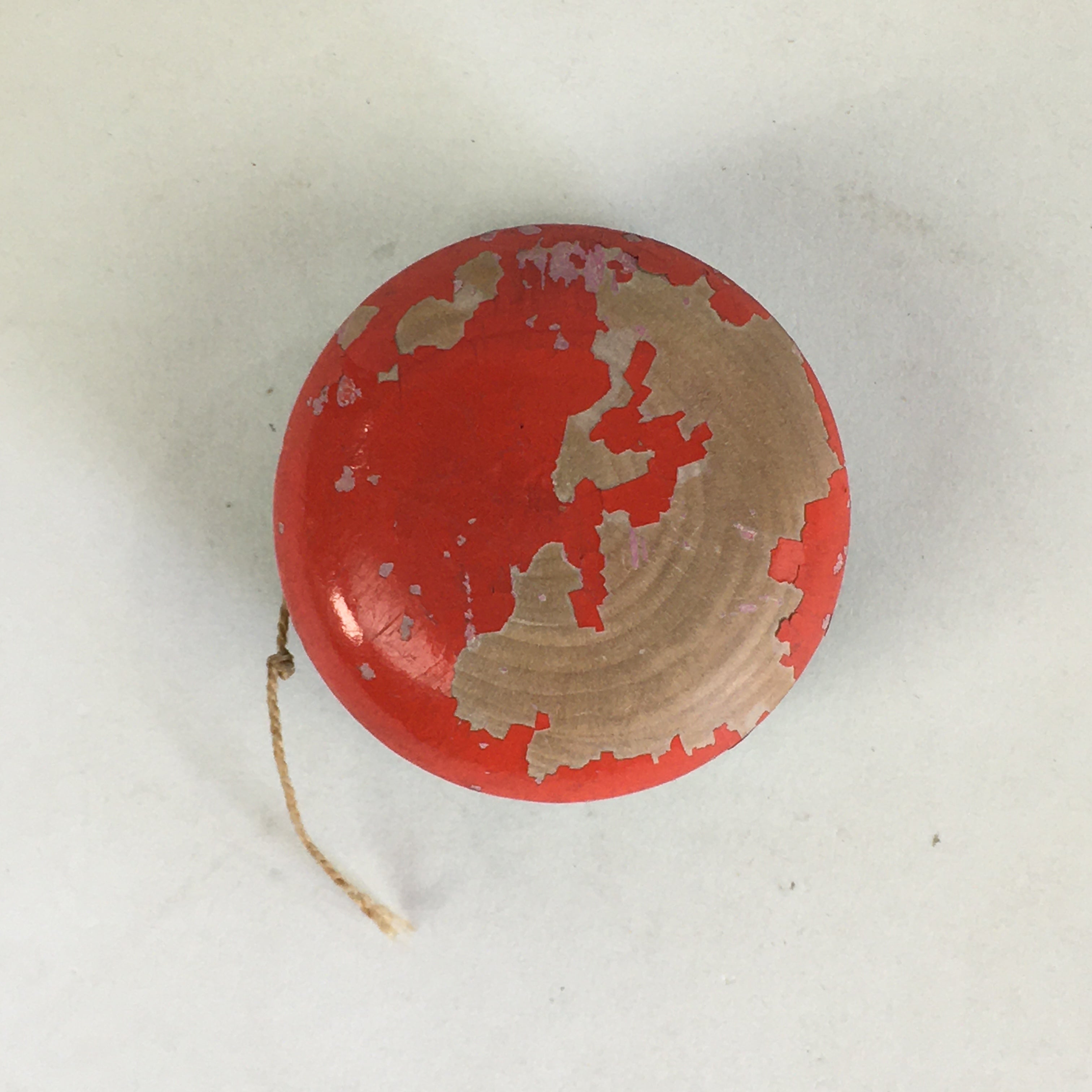 Japanese Wooden Yo-yo Vtg Red And Green Traditional Children's Toy JK321