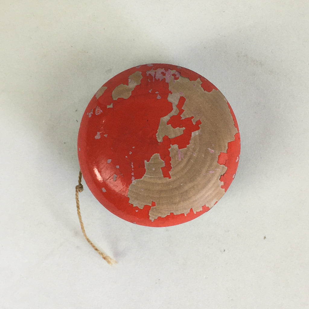 Japanese Wooden Yo-yo Vtg Red And Green Traditional Children's Toy JK321
