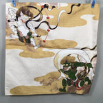 Japanese Wrap Cloth Furoshiki Fabric Cotton Demons Gold Green FU121