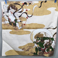 Japanese Wrap Cloth Furoshiki Fabric Cotton Demons Gold Green FU122
