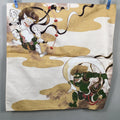 Japanese Wrap Cloth Furoshiki Fabric Cotton Demons Gold Green FU126