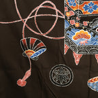 Japanese Wrap Cloth Furoshiki Fabric Cotton Flower Print Brown Blue FU185
