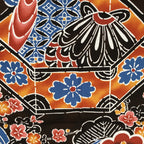 Japanese Wrap Cloth Furoshiki Fabric Cotton Flower Print Brown Blue FU185