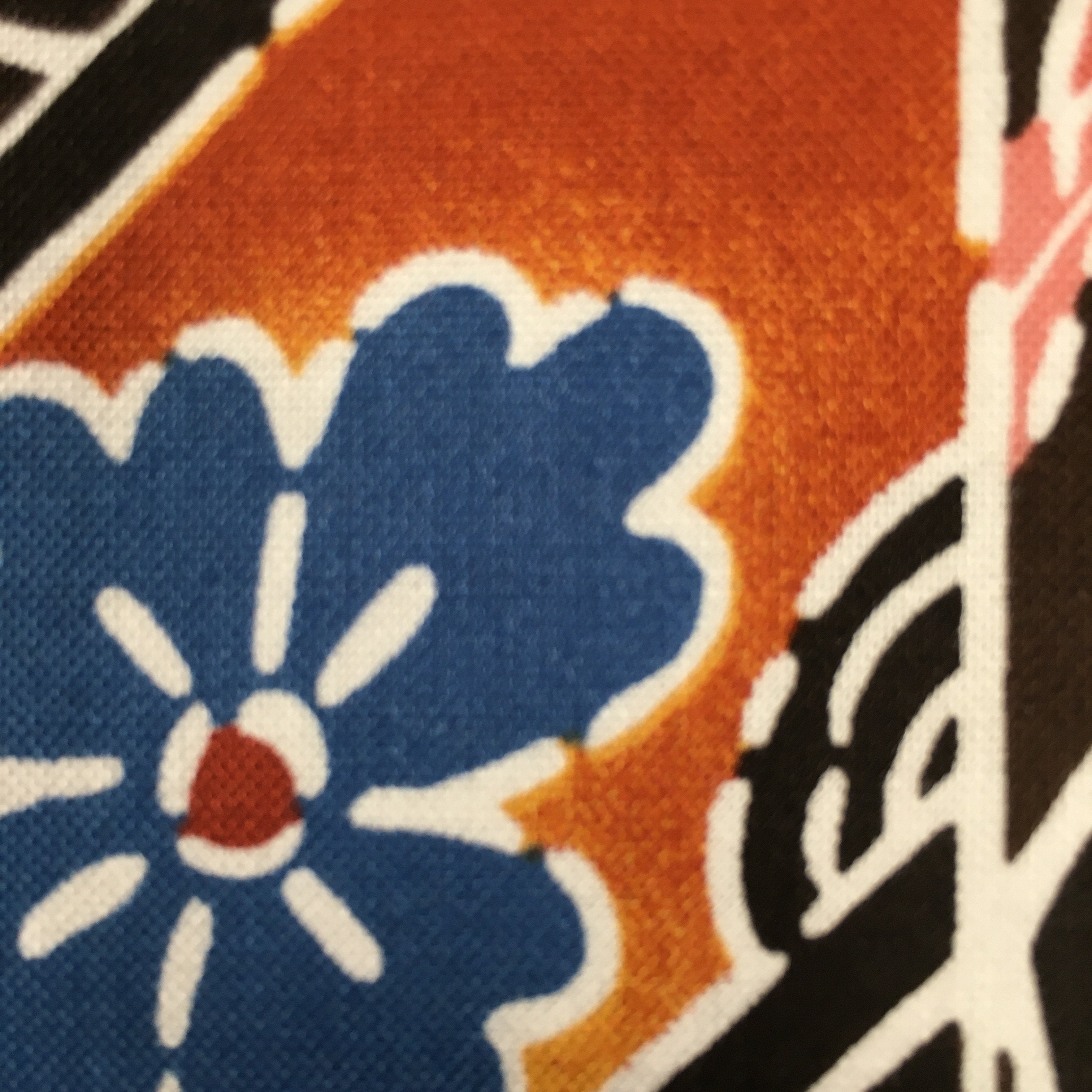 Japanese Wrap Cloth Furoshiki Fabric Cotton Flower Print Brown Blue FU185