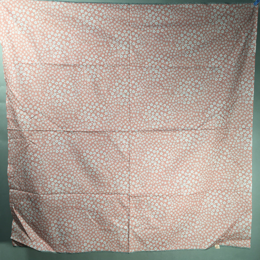Japanese Wrap Cloth Furoshiki Fabric Cotton Green Pink dots flowers FU189