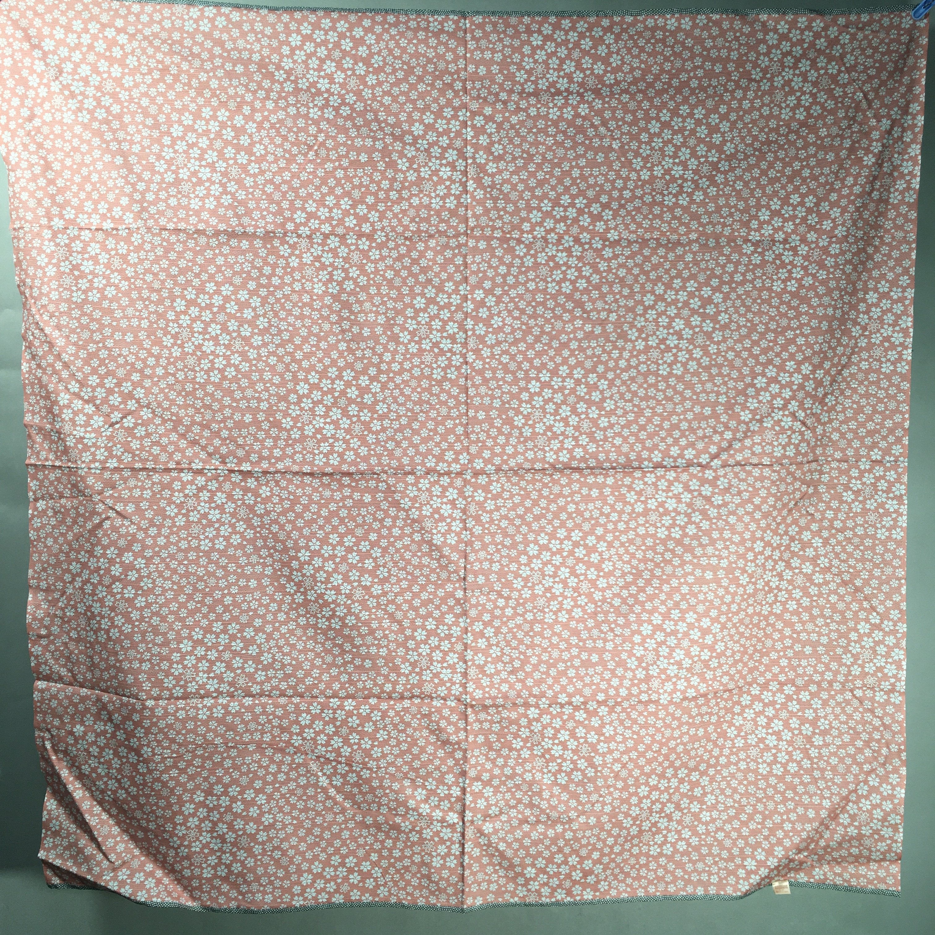 Japanese Wrap Cloth Furoshiki Fabric Cotton Green Pink dots flowers FU189