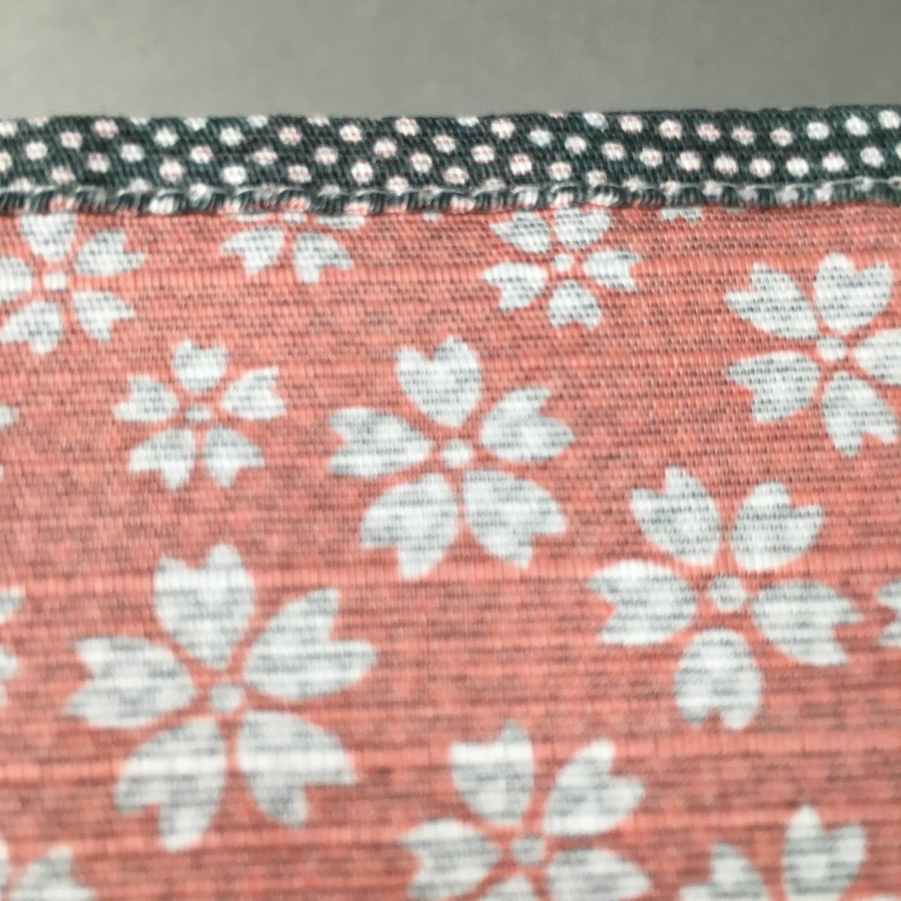 Japanese Wrap Cloth Furoshiki Fabric Cotton Green Pink dots flowers FU189