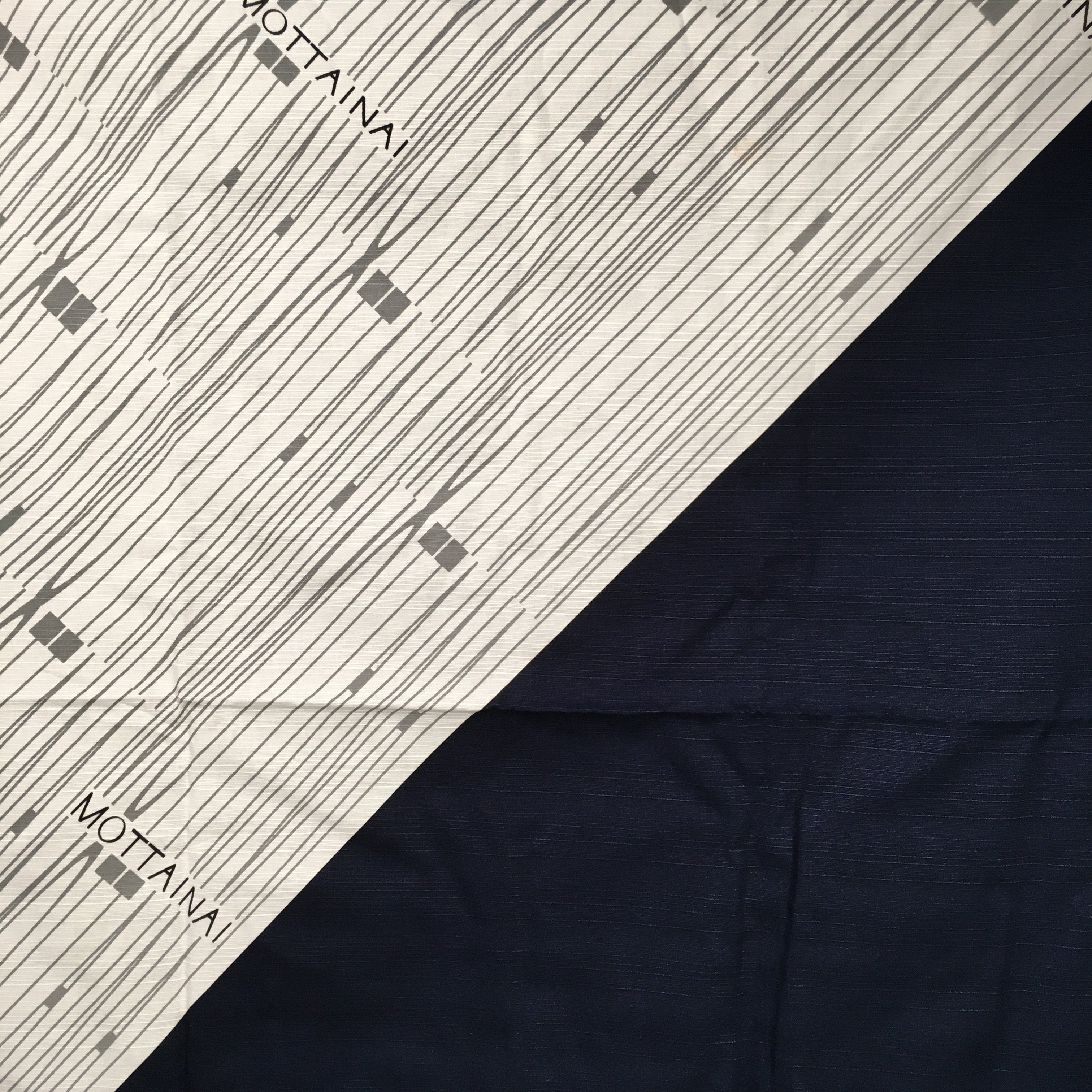 Japanese Wrap Cloth Furoshiki Fabric Cotton Mottainai Navy Blue Grey FU162