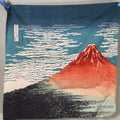 Japanese Wrap Cloth Furoshiki Fabric Cotton Mt Fuji Blue Red FU155