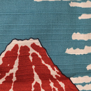 Japanese Wrap Cloth Furoshiki Fabric Cotton Mt Fuji Blue Red FU156