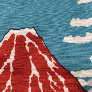 Japanese Wrap Cloth Furoshiki Fabric Cotton Mt Fuji Blue Red FU158