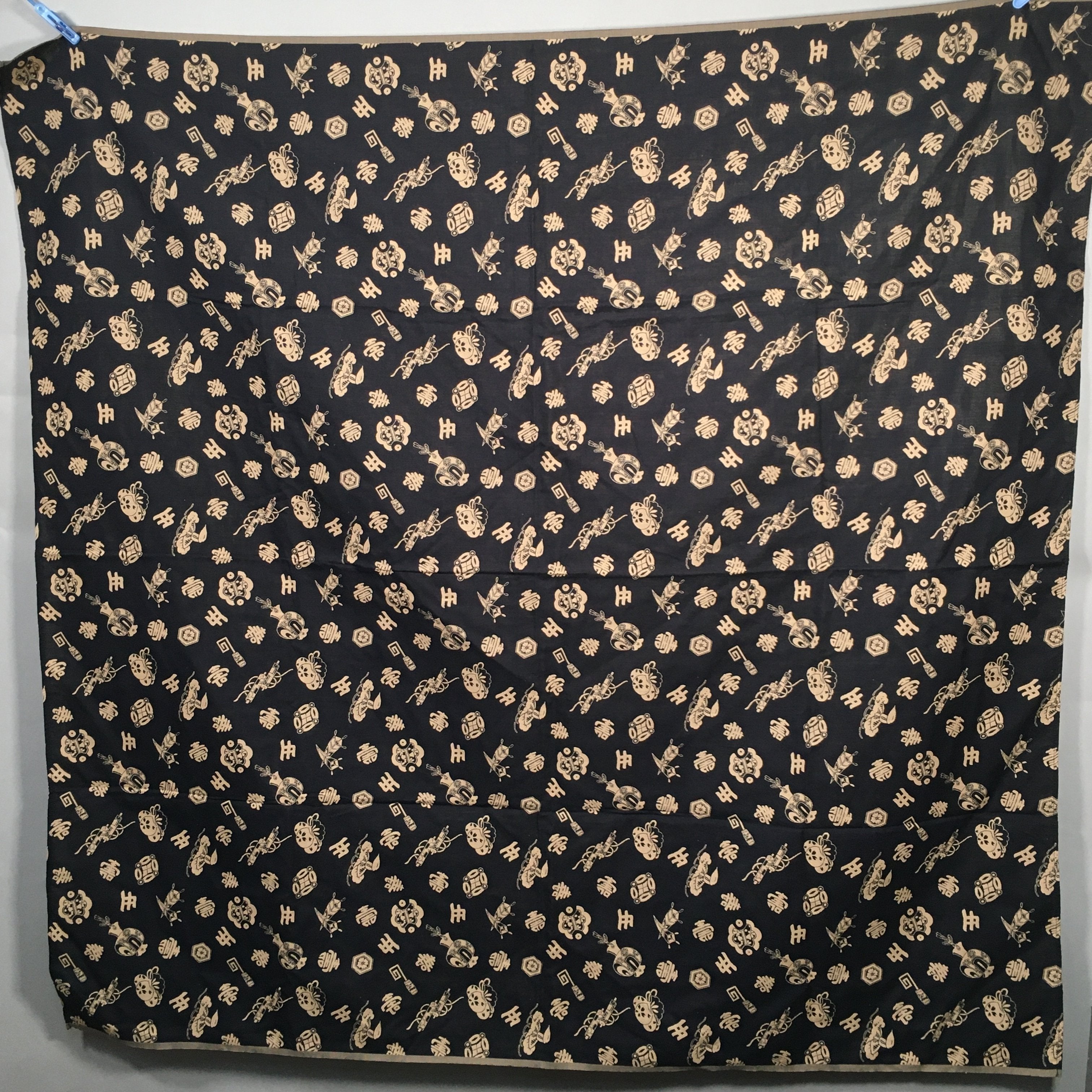 Japanese Wrap Cloth Furoshiki Fabric Cotton Navy Brown Reversible FU165