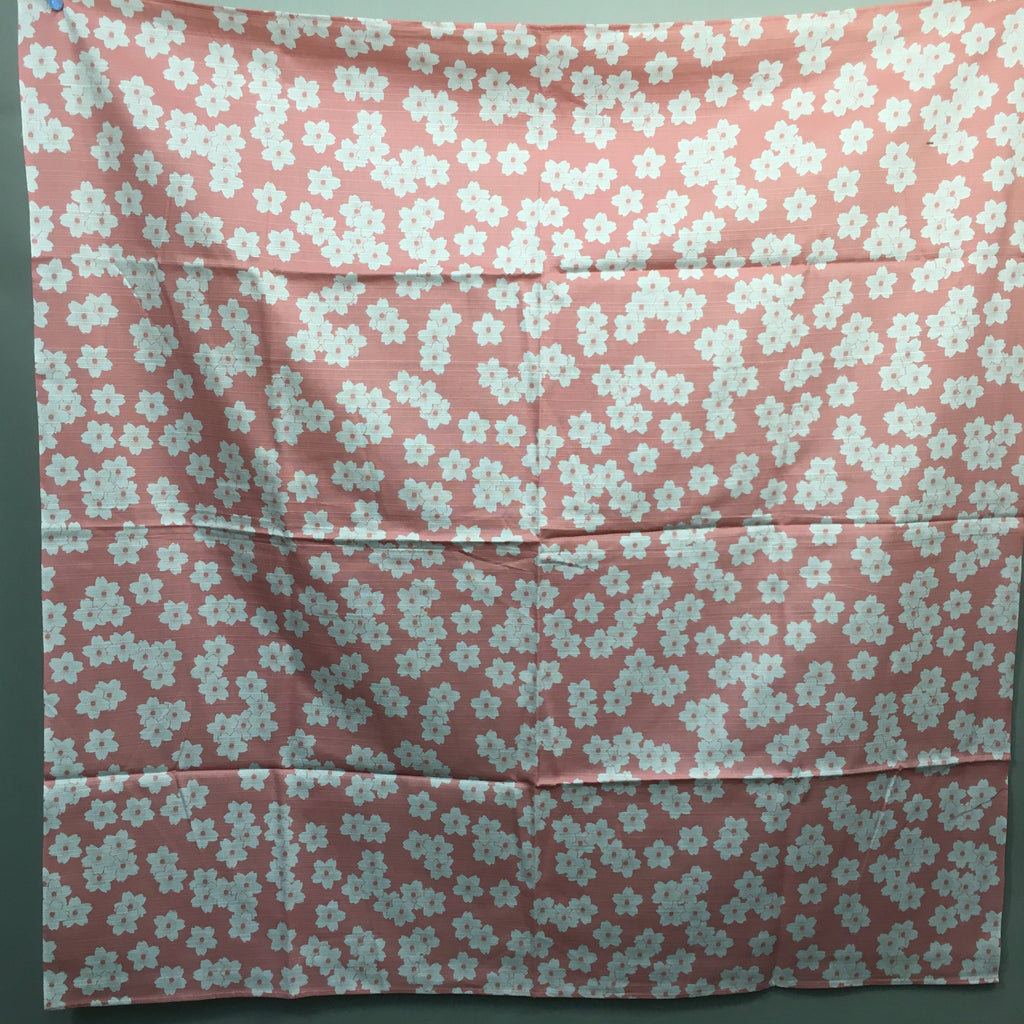 Japanese Wrap Cloth Furoshiki Fabric Cotton Reversible pink light yellow flowers