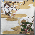 Japanese Wrap Cloth Furoshiki Fabric Textile Cotton Demons Gold Green FU123