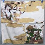 Japanese Wrap Cloth Furoshiki Fabric Textile Cotton Demons Gold Green FU124