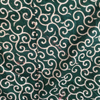 Japanese Wrap Cloth Furoshiki Vtg Fabric Cotton Green Arabesque Pattern FU197