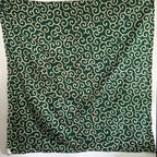 Japanese Wrap Cloth Furoshiki Vtg Fabric Cotton Green Arabesque Pattern FU197