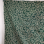 Japanese Wrap Cloth Furoshiki Vtg Fabric Cotton Green Arabesque Pattern FU197