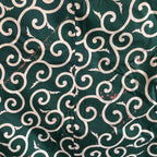 Japanese Wrap Cloth Furoshiki Vtg Fabric Cotton Green Arabesque Pattern FU197