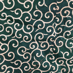Japanese Wrap Cloth Furoshiki Vtg Fabric Cotton Green Arabesque Pattern FU197