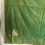 Japanese Wrap Cloth Furoshiki Vtg Fabric Cotton Green Bamboo Family Crest FU198