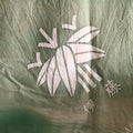 Japanese Wrap Cloth Furoshiki Vtg Fabric Cotton Green Bamboo Family Crest FU198