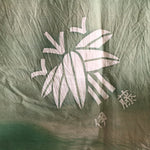 Japanese Wrap Cloth Furoshiki Vtg Fabric Cotton Green Bamboo Family Crest FU198