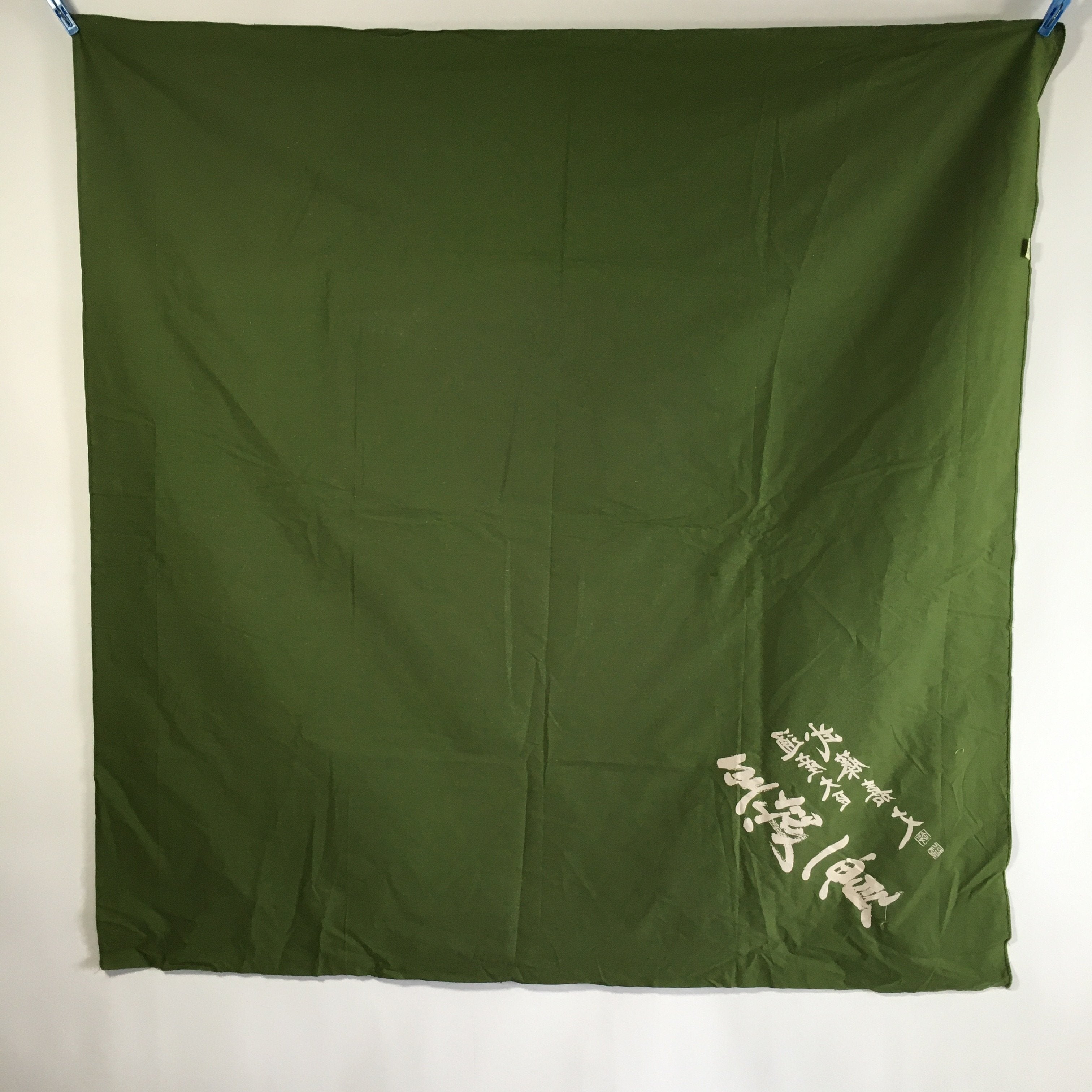 Japanese Wrap Cloth Furoshiki Vtg Fabric Cotton Green Muto Kabun FU196