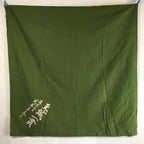 Japanese Wrap Cloth Furoshiki Vtg Fabric Cotton Green Muto Kabun FU196
