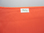 Japanese Wrap Cloth Furoshiki Vtg Fabric Nylon Orange Handkerchief FU100