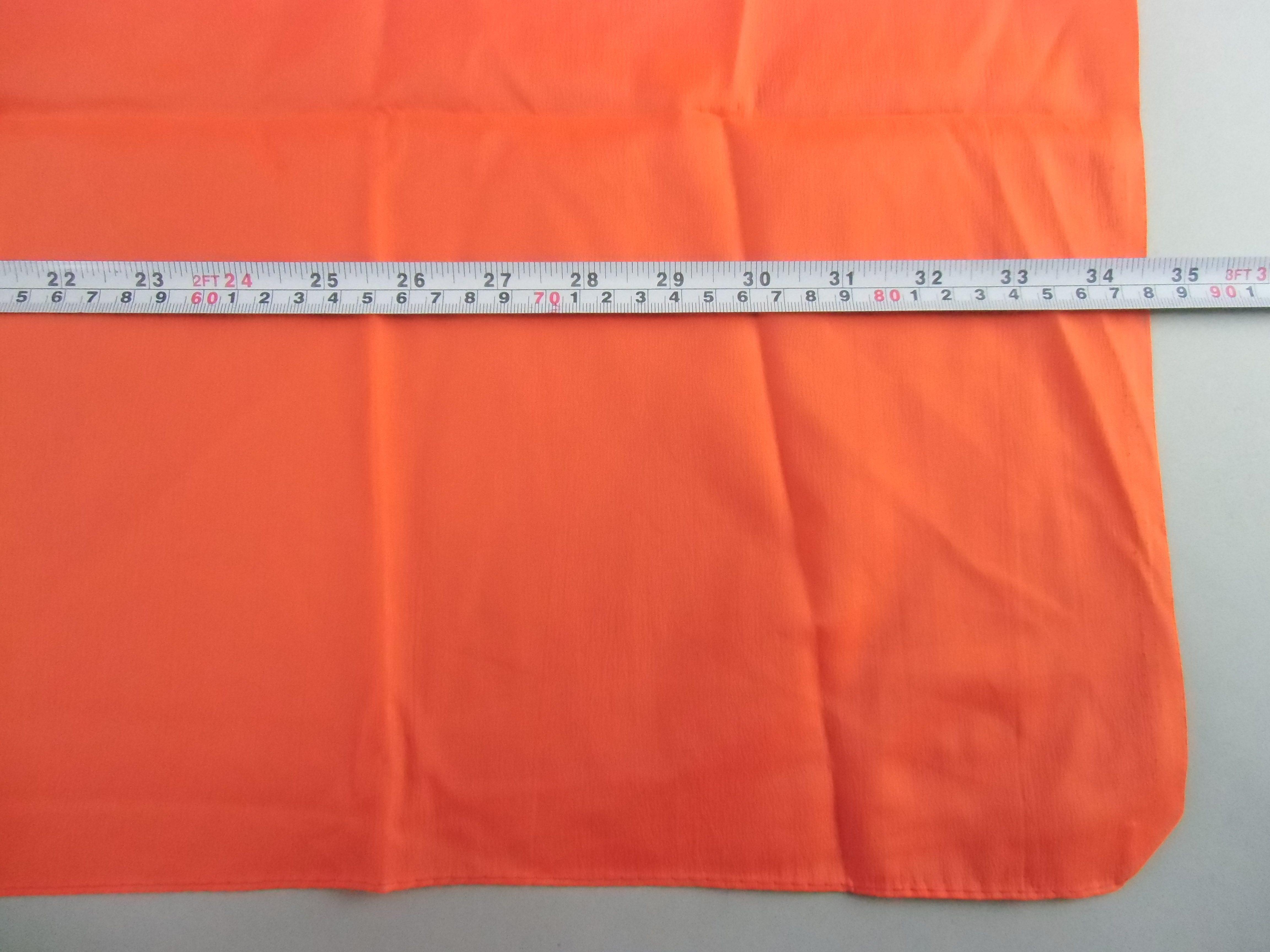 Japanese Wrap Cloth Furoshiki Vtg Fabric Nylon Orange Handkerchief FU100