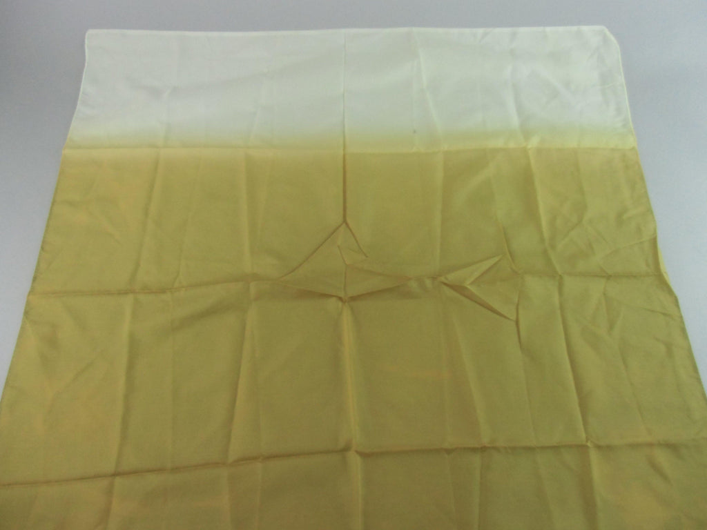 Japanese Wrap Cloth Furoshiki Vtg Fabric Nylon Yellow White Handkerchief FU99