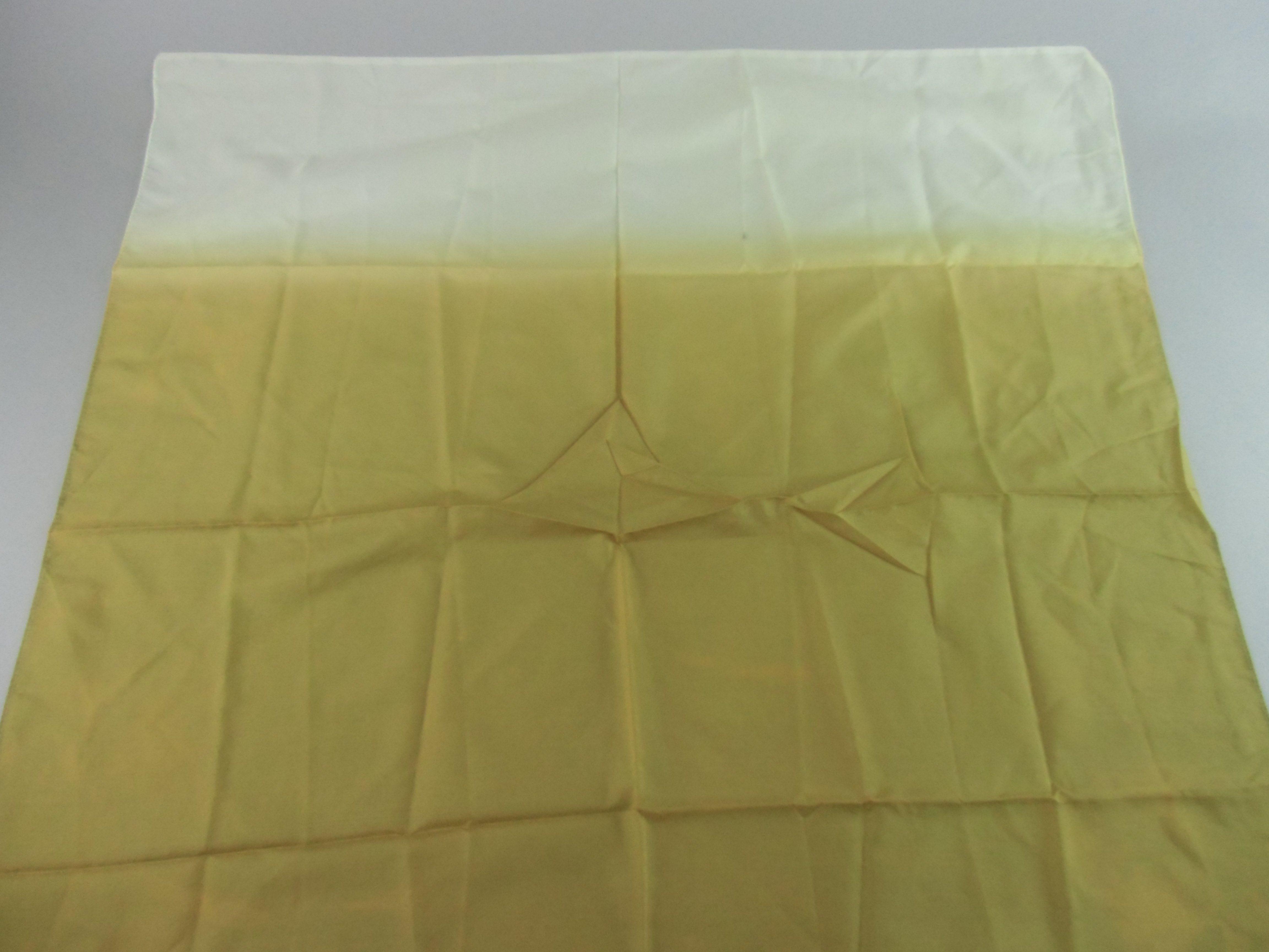 Japanese Wrap Cloth Furoshiki Vtg Fabric Nylon Yellow White Handkerchief FU99
