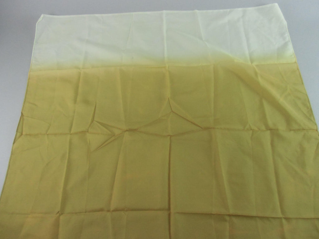Japanese Wrap Cloth Furoshiki Vtg Fabric Nylon Yellow White Handkerchief FU99
