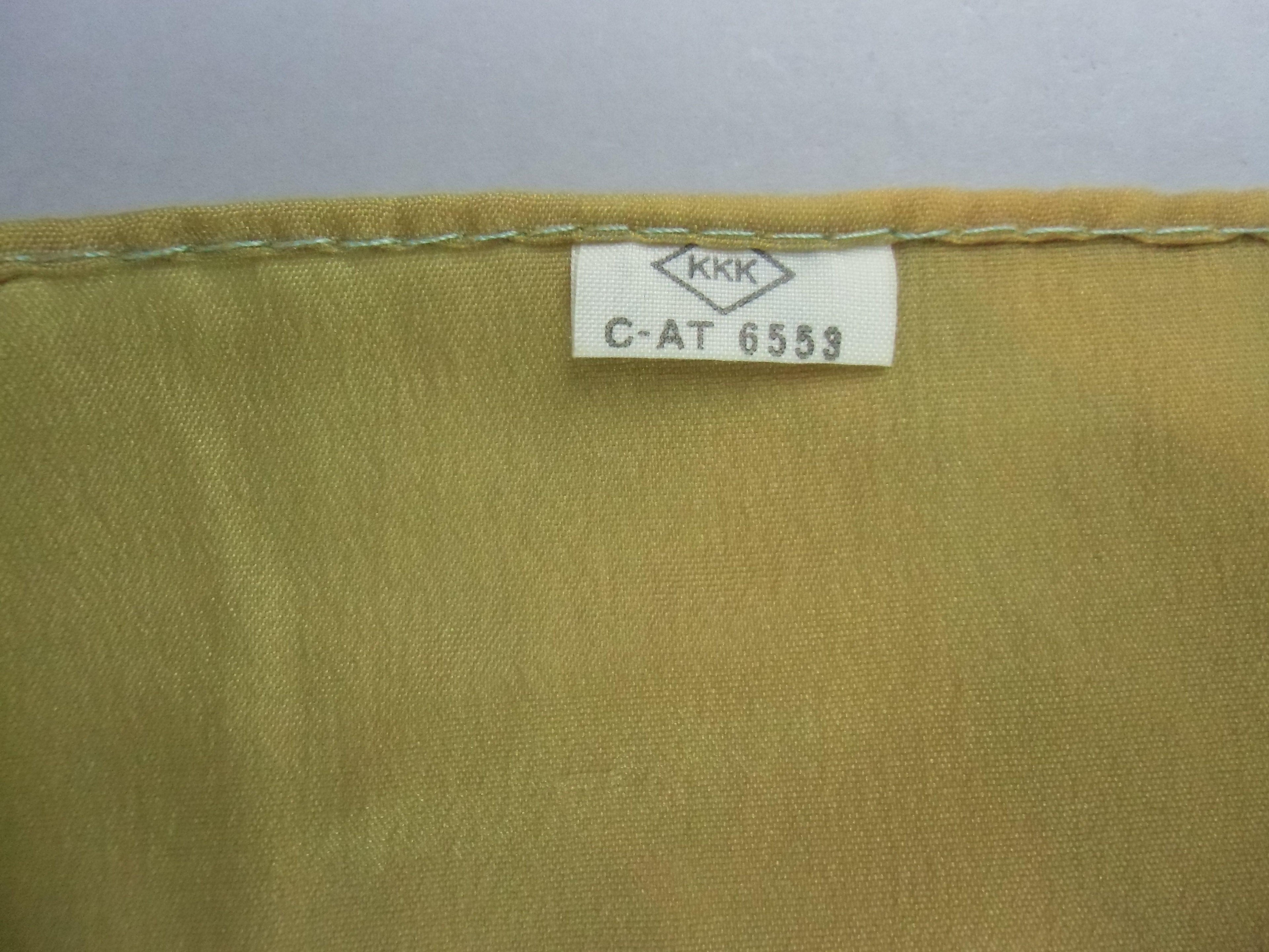 Japanese Wrap Cloth Furoshiki Vtg Fabric Nylon Yellow White Handkerchief FU99