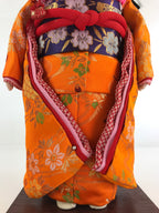 Japanese Yoshihama Ningyo Boy girl Hina Doll Festival Purple Kimono Obi PX649
