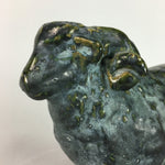 Japanese Zodiac Sheep Statue Green Oriental Vtg Pottery Lucky Charm BD400