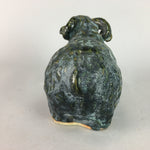 Japanese Zodiac Sheep Statue Green Oriental Vtg Pottery Lucky Charm BD400
