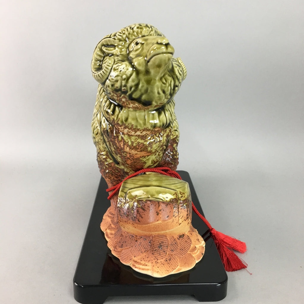Japanese Zodiac Sheep Statue Vtg Shigaraki ware Pottery Ceramic Okimono BD485