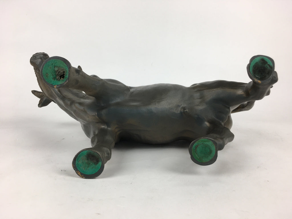 Japanese Zodiac Symbol Metal Cow Vtg Statue Ornament Okimono Ushi BD778
