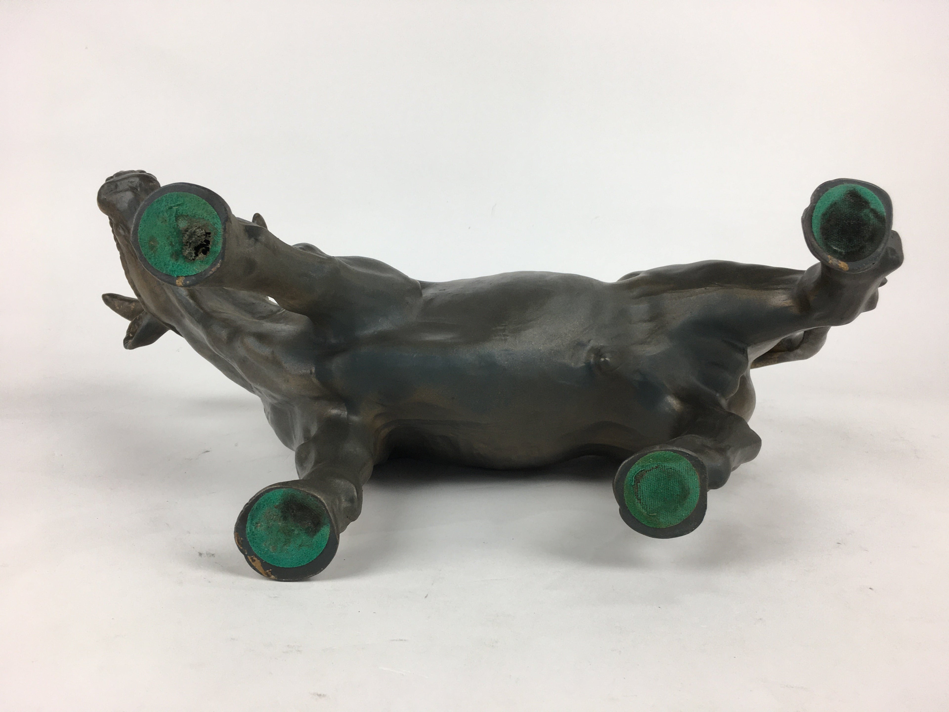 Japanese Zodiac Symbol Metal Cow Vtg Statue Ornament Okimono Ushi BD778