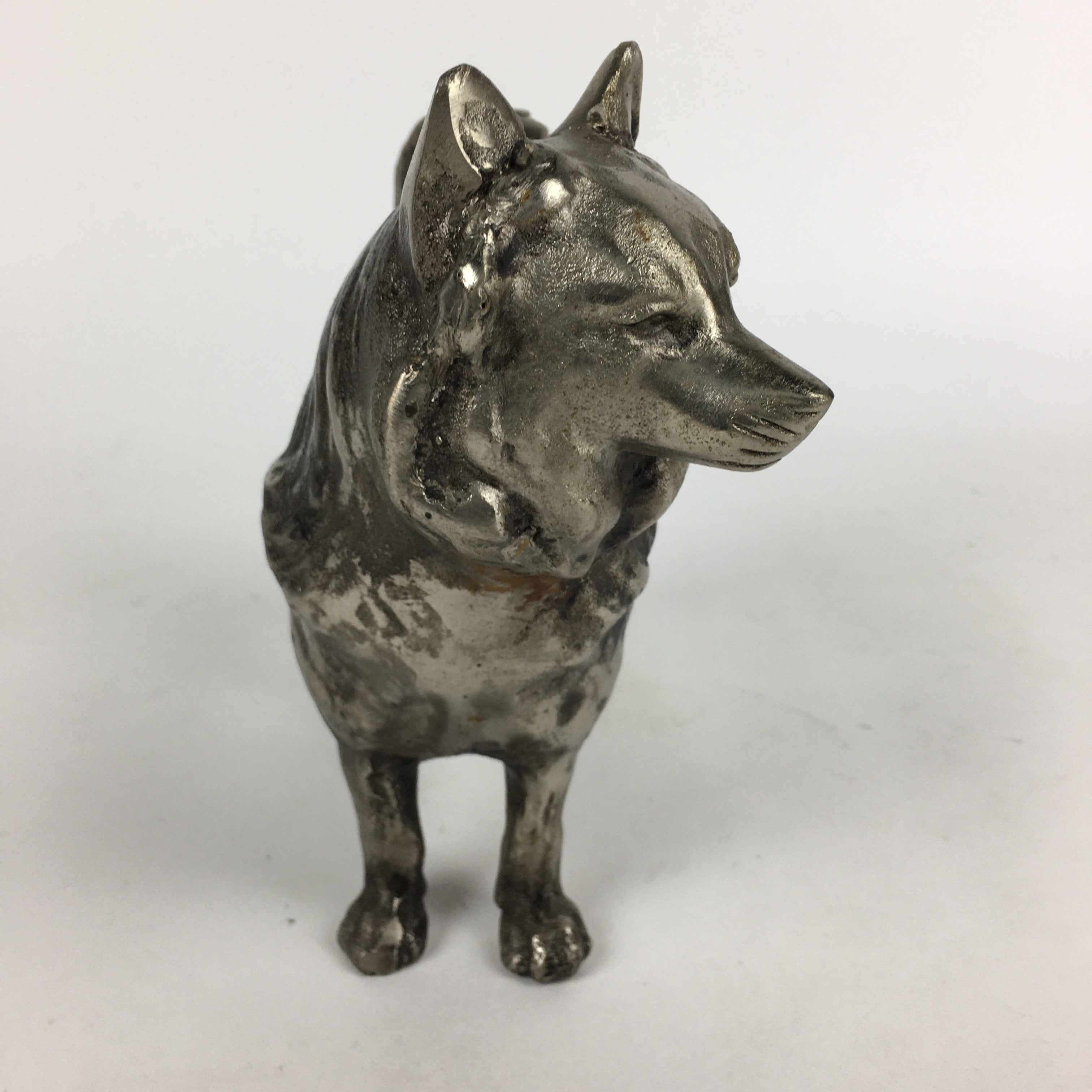 Japanese Zodiac Symbol Metal Dog Vtg Statue Ornament Okimono Inu BD791