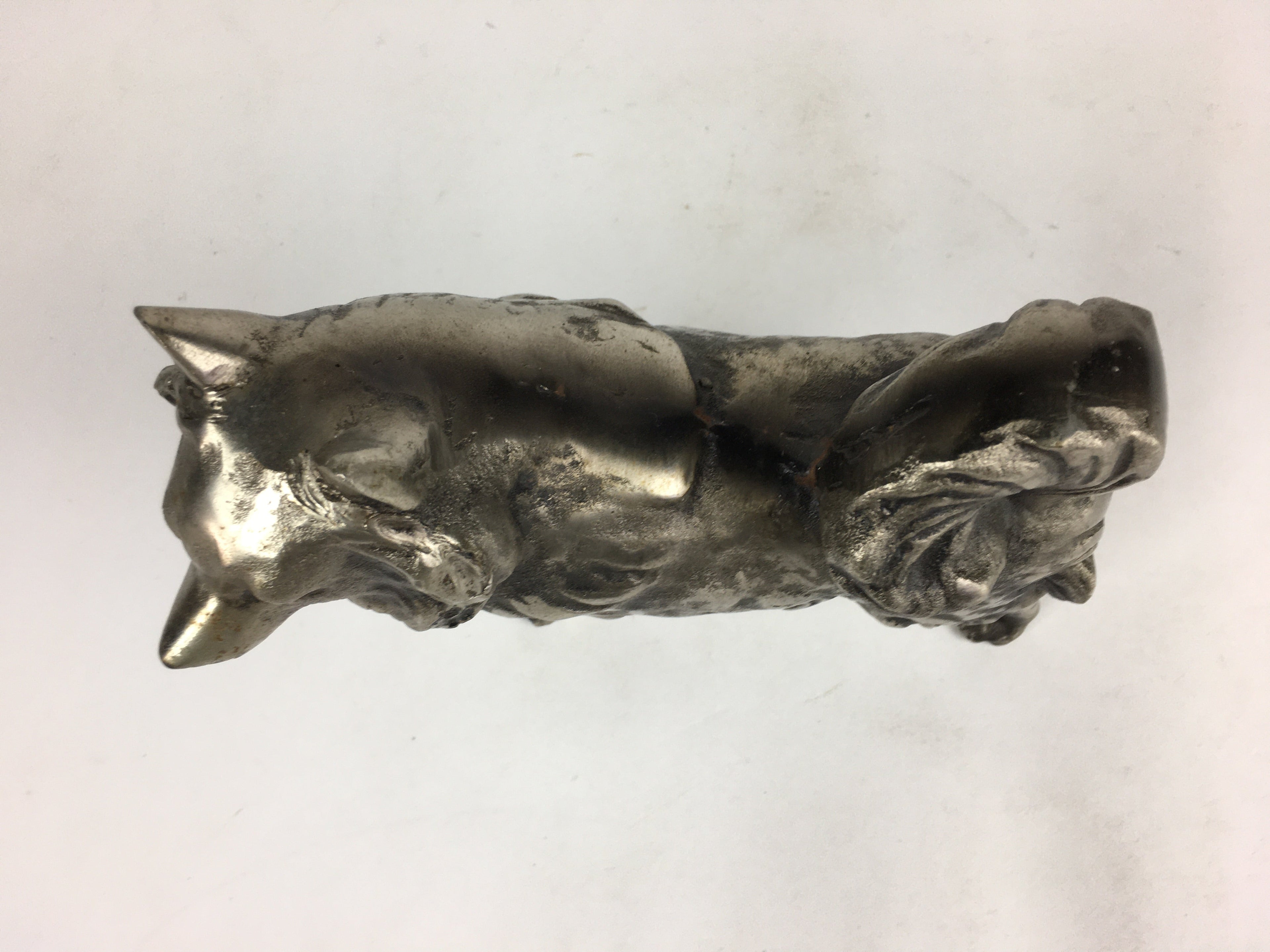 Japanese Zodiac Symbol Metal Dog Vtg Statue Ornament Okimono Inu BD791