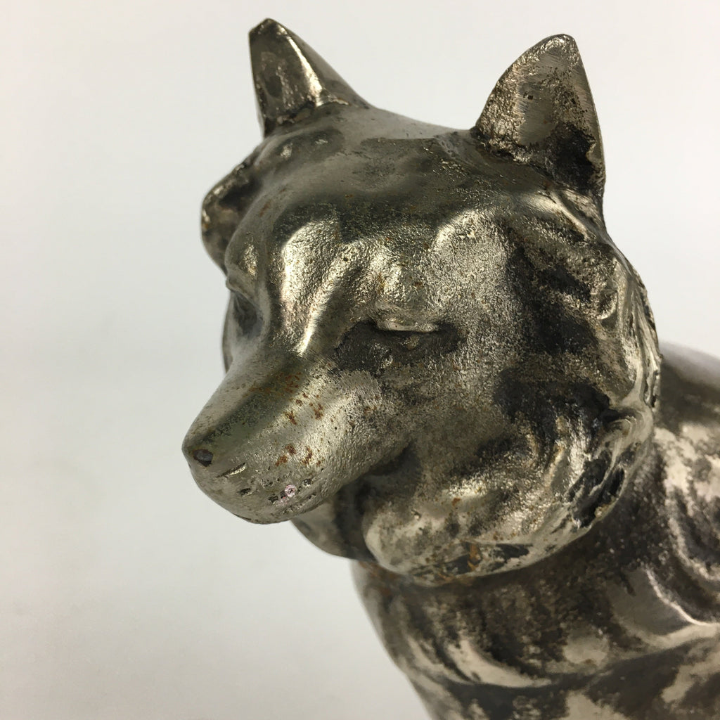Japanese Zodiac Symbol Metal Dog Vtg Statue Ornament Okimono Inu BD791
