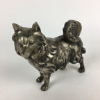Japanese Zodiac Symbol Metal Dog Vtg Statue Ornament Okimono Inu BD791