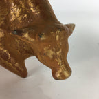 Japanese Zodiac Symbol Metal Gold Cow Vtg Statue Ornament Okimono Ushi BD651
